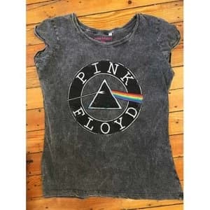 Pink Floyd - Vintage Circle Logo Womens X-Small T-Shirt - Black,Grey