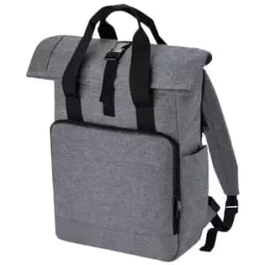 Bagbase Roll Top Recycled Twin Handle Laptop Backpack (One Size) (Grey Marl)