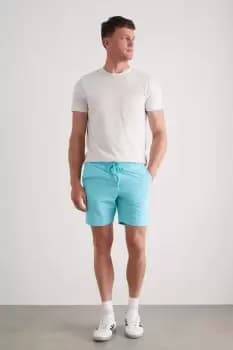 Mens Aqua Plain Crinkle Swim Short