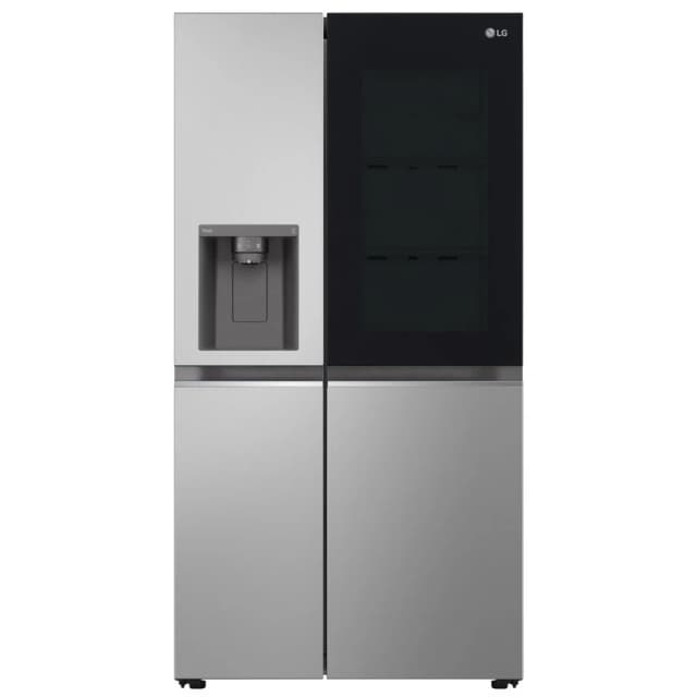 LG InstaView ThinQ GSGV80PYLL WiFi Connected Plumbed Total No Frost American Fridge Freezer - Prime Silver - E Rated