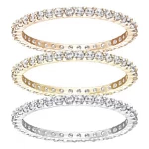 Ladies Swarovski Two-tone steel/gold plate Size L.5 Vittorie Stack Ring 52