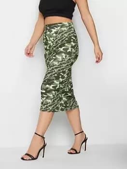 PixieGirl Petite Printed Midi Tube Skirt, Green, Size 12, Women