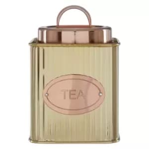 Tea Canister in Gold Stripe