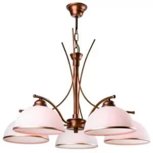 Patrycja Retro Multi Arm Pendant Ceiling Light Brown, 5x E27