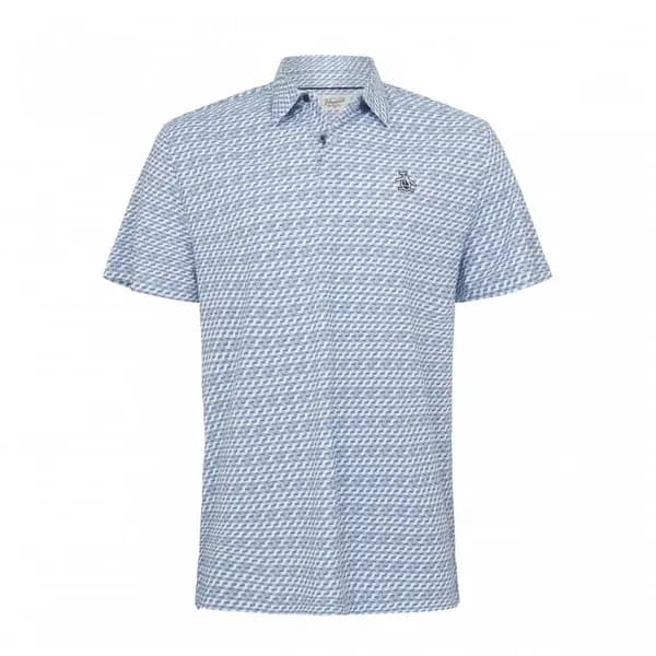 Original Penguin Retro Wave Pattern Polo BLACK IRIS - XS