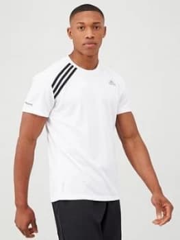 Adidas Own The Run 3S Shoulder T-Shirt - White