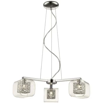Spring Lighting - 3 Light Multi Arm Ceiling Pendant Mesh Chrome Glass Three, G9