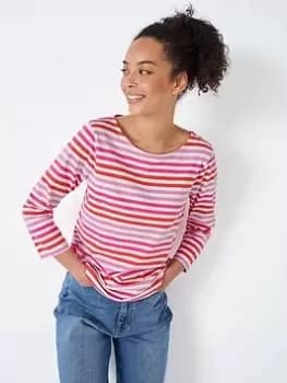 Crew Clothing Essential Long Sleeve Breton - White, Size 10, Women