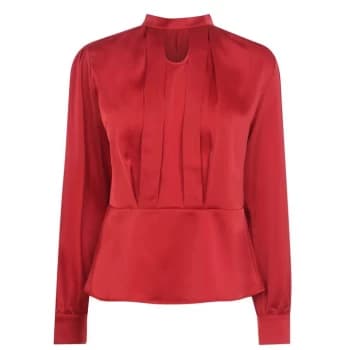Biba Keyhole Blouse - Red