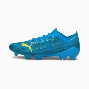 Womens PUMA Ultra 1.2 FG/AG Football Boots, Blue/Yellow Alert Size 10 Shoes