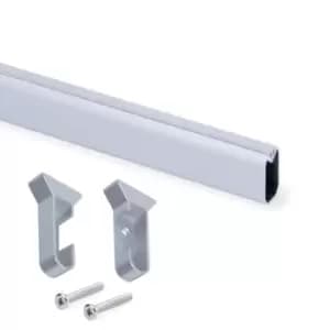Moderix Wardrobe Rail Oval Aluminium Hanging with End Support - Size 1000mm