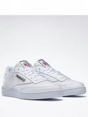 Reebok Club C 85 Shoes, White/Black, Size 12, Men