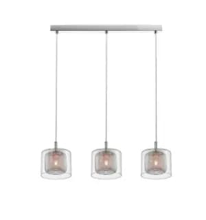 Laure 3 Light Chrome Bar Pendant Ceiling Light