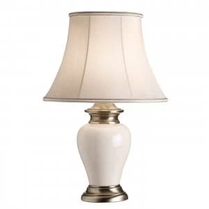 Table Lamp Antique Brass, Cream Crackle Glaze, E14