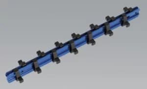 Sealey SR1414S Socket Retaining Rail with 14 Clips Aluminium 1/4"Sq Drive Stubby