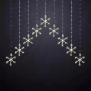 Festive 120cm x 120cm Snowflake Curtain Light Warm White