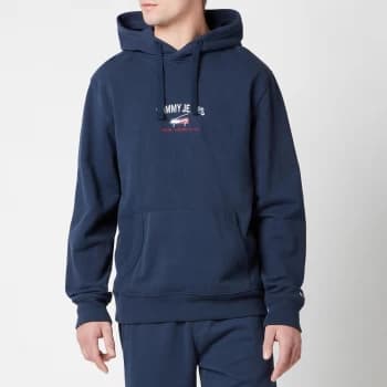 Tommy Jeans Mens Timeless Logo Hoodie - Twilight Navy - L
