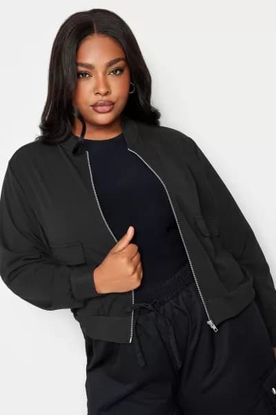Yours Yours Scuba Formal Bomber Black, Size 26-28, Women