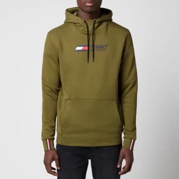 Tommy Sport Mens Logo Fleece Hoodie - Putting Green - M