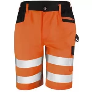 Result Core Mens Reflective Safety Cargo Shorts (L) (Orange) - Orange