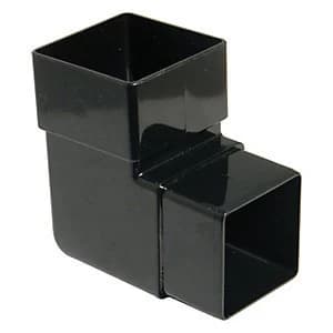 FloPlast RBS1B Square Downpipe Offset Bend - Black 92.5 Deg x 65mm