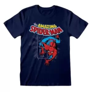 Marvel Comics Spider - Amazing Spider-Man Unisex Large T-Shirt - Blue