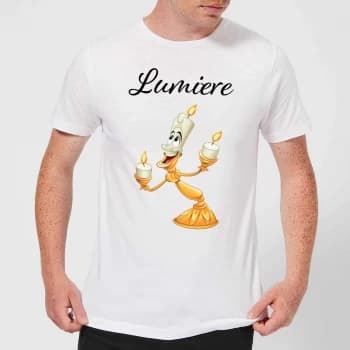 Disney Beauty And The Beast Lumiere Mens T-Shirt - White - XS