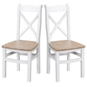 Robert Dyas Madera Ready Assembled Pair of Cross Back Wooden Chairs