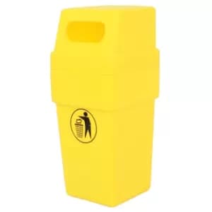 Hooded blue plastic litter bin 114L capacity