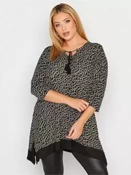 Yours 3/4 Sleeve Tunic Top - Black, Size 18, Women
