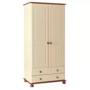 Copenhagen 2 Door 2 Drawer Wardrobe, Cream