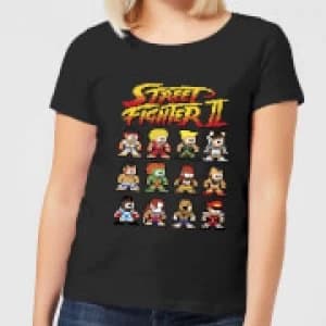 Street Fighter 2 Pixel Characters Womens T-Shirt - Black