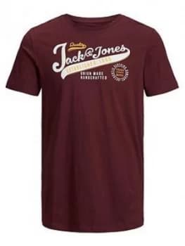 Jack & Jones Junior Boys Short Sleeve Logo T-Shirt - Port