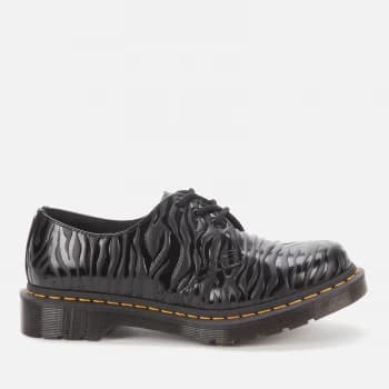 Dr. Martens Womens 1461 Embossed Leather 3-Eye Shoes - Black Zebra - UK 3