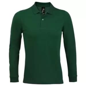 SOLS Mens Perfect Long Sleeve Piqu Polo Shirt (3XL) (Bottle Green)