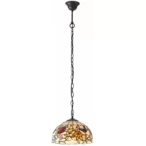 Small Tiffany Butterfly Pendant Light - Dark Bronze Finish - Needs 60W E27 gls