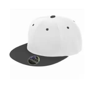 Result Unisex Core Bronx Original Flat Peak Snapback Dual Colour Cap (One Size) (White/Black)