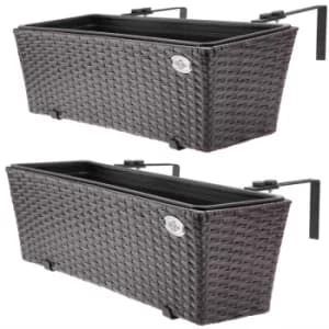 Window Box 2Pcs Set Brown 60x20x19cm