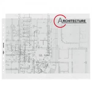 Rexel A3 Plastic Punched Wallets Top Opening; Embossed; Pack of 10 -