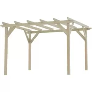Outsunny - 3.6 x 3(m) Wooden Garden Pergola Gazebo for Climbing Vines, Natural - Natural wood finish