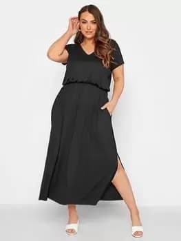 Yours London V-Neck Pocket Dress - Black, Size 16, Women
