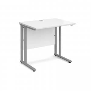Maestro 25 SL Straight Desk 800mm x 600mm - Silver Cantilever Frame w