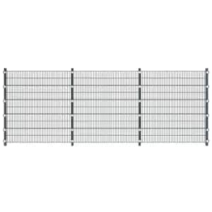 Vidaxl Fence Panel With Posts 6X2 M Anthracite Grey