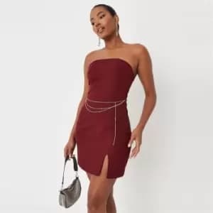 Missguided Tall Chain Detail Bandeau Mini Dress - Red