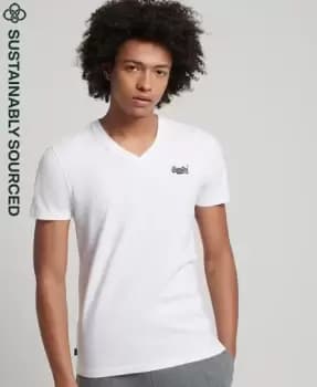 Superdry Mens Organic Cotton Classic V-Neck T-Shirt White / Optic - Size: XS