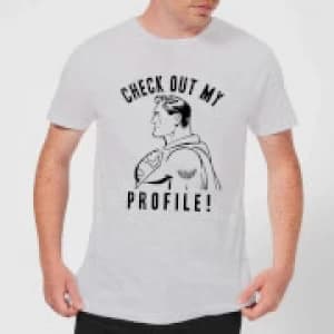 DC Comics Superman Check Out My Profile T-Shirt - Grey - 3XL