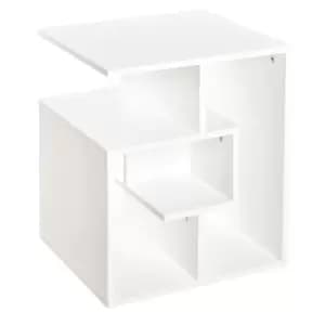 Homcom 3 Tier Side End Table Open Compartment Shelves White