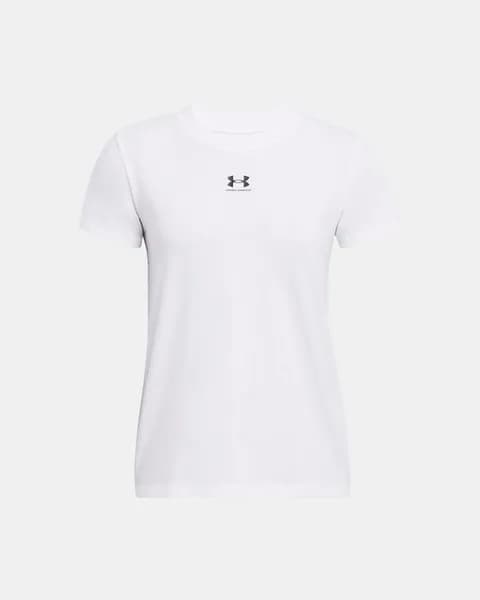 Under Armour Womens Off Campus Core Short Sleeve T Shirt L- Bust 38.5 - 40.5' White Black 1383648-100-L
