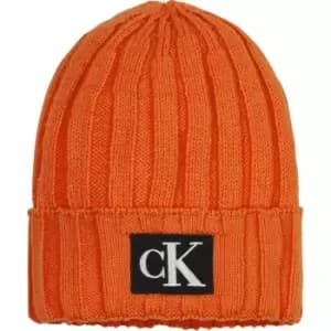 Calvin Klein Jeans Monogram Rib Beanie - Orange