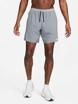 Nike Run Dry Fit 2-in-1 7" Flex Stride Short, Grey, Size 2XL, Men